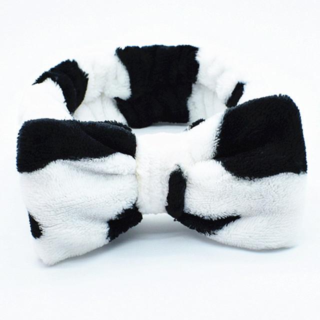 Leopard Makeup Wash Face Headbands for Women Coral Fleece Bow Dot Hairband Turban Knot Elastic Headwrap Girls Hair Accessories