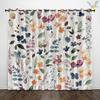 Freshness Leaf and Flower Print Blackout Curtains,Dining Room Balcony Home Decoration,High Shading(70%-90%)Decorate Curtains