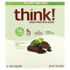Think!, High Protein Bar, Chocolate Mint, 10 Bars, 1.86 Oz (53 G) Each