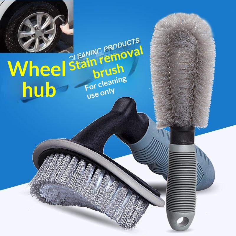 2Pcs Multifunctional Car Tire Brush Soft Bristle Wheel Cleaning Detailing Tools for Motorcycle Bike SUV Care