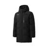 Badminton Series Solid Color Zipper Hooded Versatile Casual Mid-Length Down Jacket Unisex Outerwear Black AYMV133-1