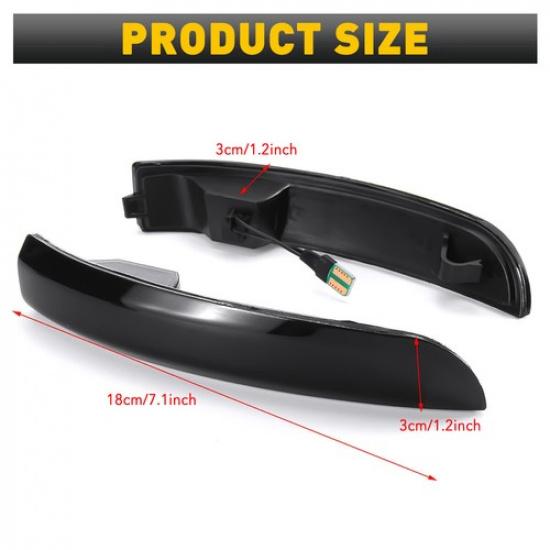 LED Wing Side Mirror Light For 13-18 Focus 3 MK3 SE/ST/RS Turn Signal Indicator
