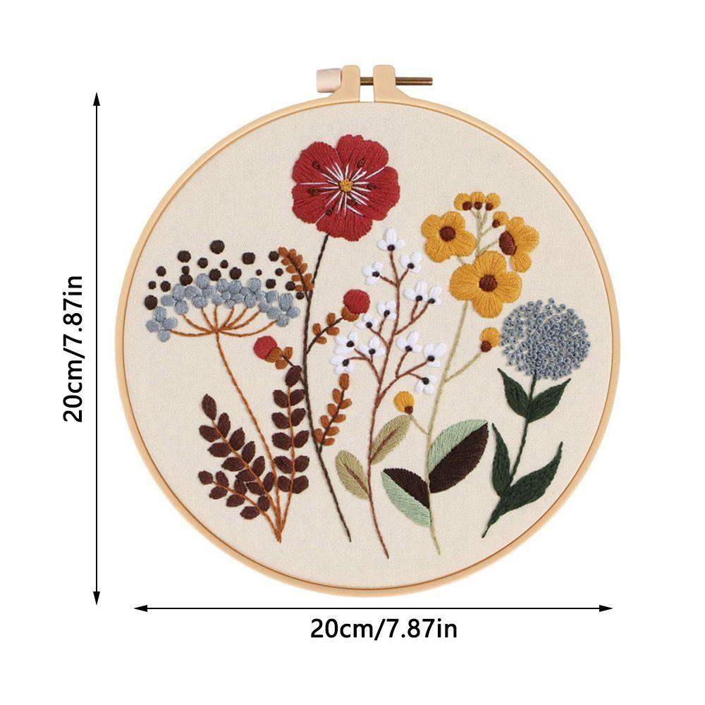 DIY Embroidery Hoops Threads Needlepoint Kit Flower Embroidery Kit Cross Stitch Home Decoration