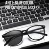 Retro Classic Pochromic Reading Glasses Women Men Ultra Light Round Frame Comfortable Anti-Blue Light Presbyopia Eyeglasses