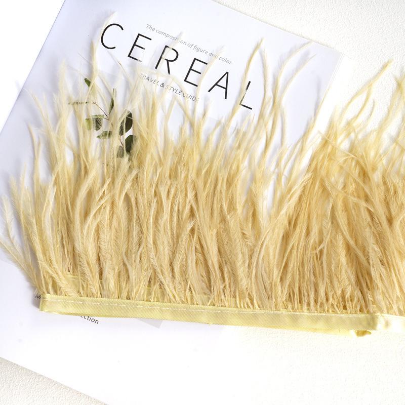 Decorative Feather Cloth Strip 10-15Cm Ostrich Hair Cloth Edge Dress Cuffs Latin Dance Skirt Diy Clothing Accessories