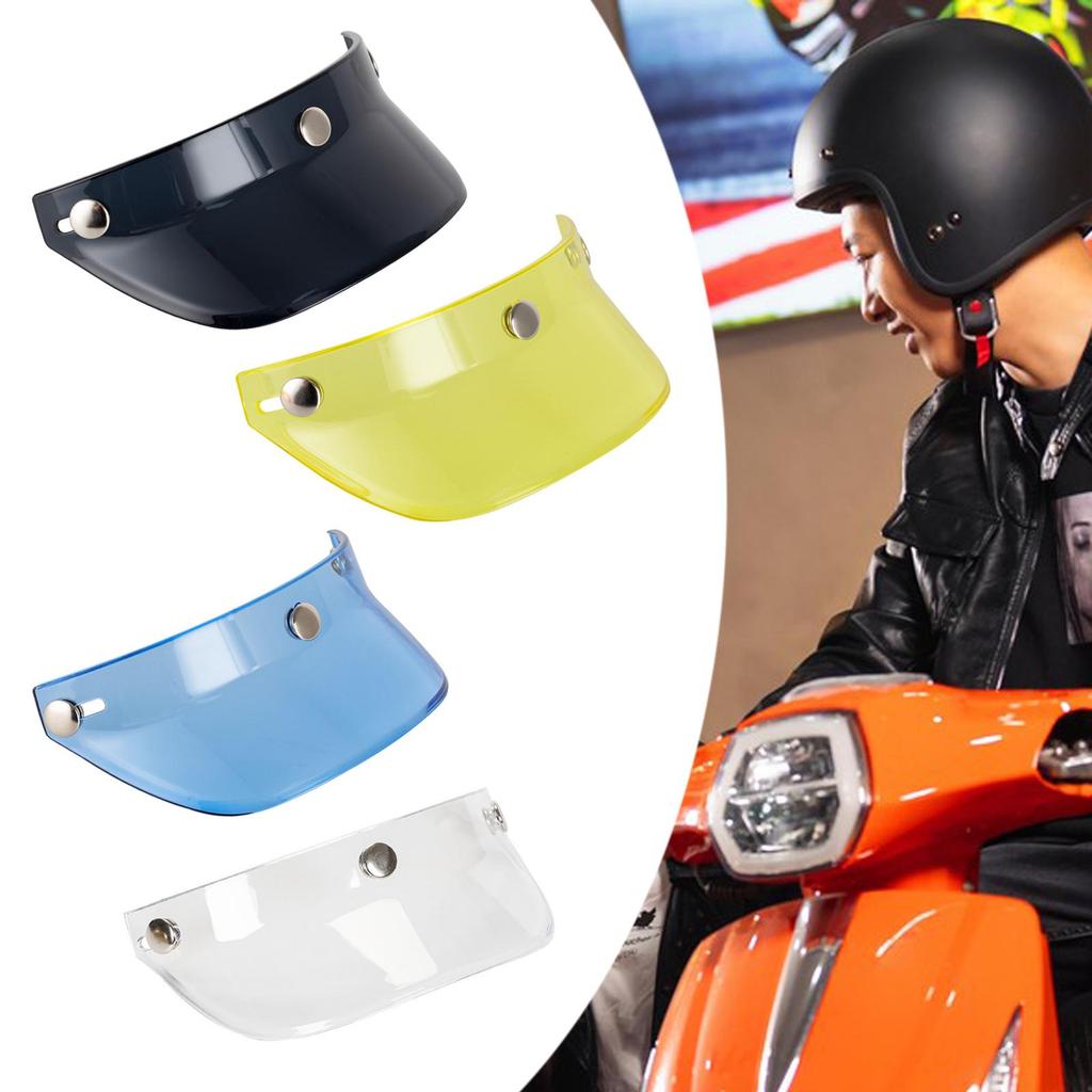 Helmet Visor Peak 3 Snap Visor Sunshield Peak for Retro Helmets Half Helmets 3/4 Helmets Helmets with 3 Buttons Accessories