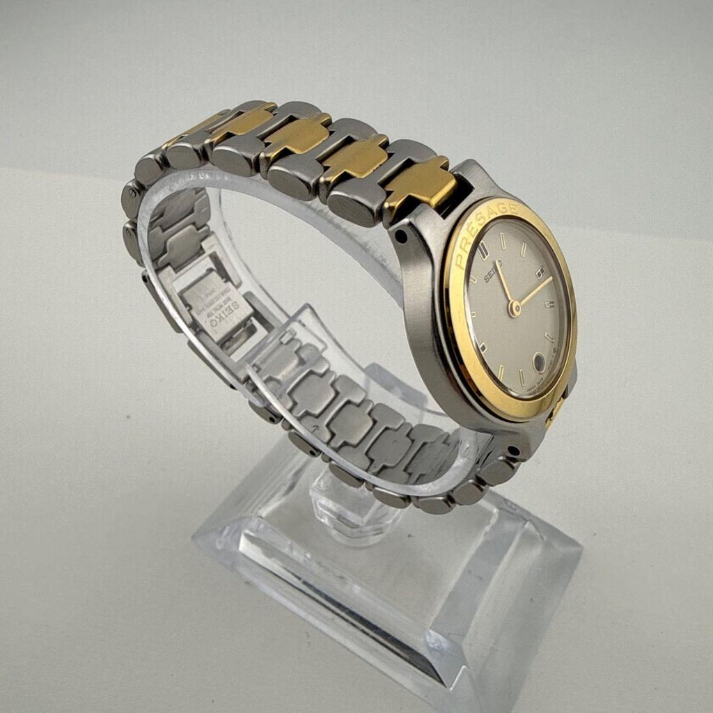 Б/у SEIKO 3E29-0050 Seiko PRESAGE Женские часы Кварцевые Рабочие Батарея заменена Плохой ремешок [S428]