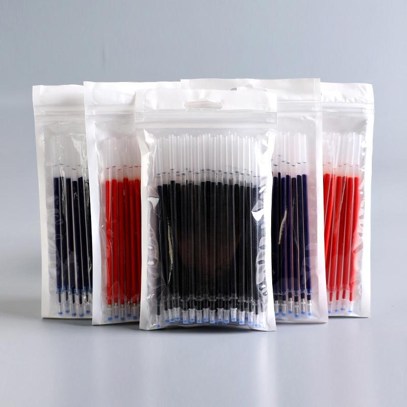50 шт./пакет, универсальный, 0,38 мм, игольчатый наконечник, гелевая ручка, сменный стержень, черные, синие, красные чернила, сменный стержень, длина 13 см, офисные школьные письменные принадлежности