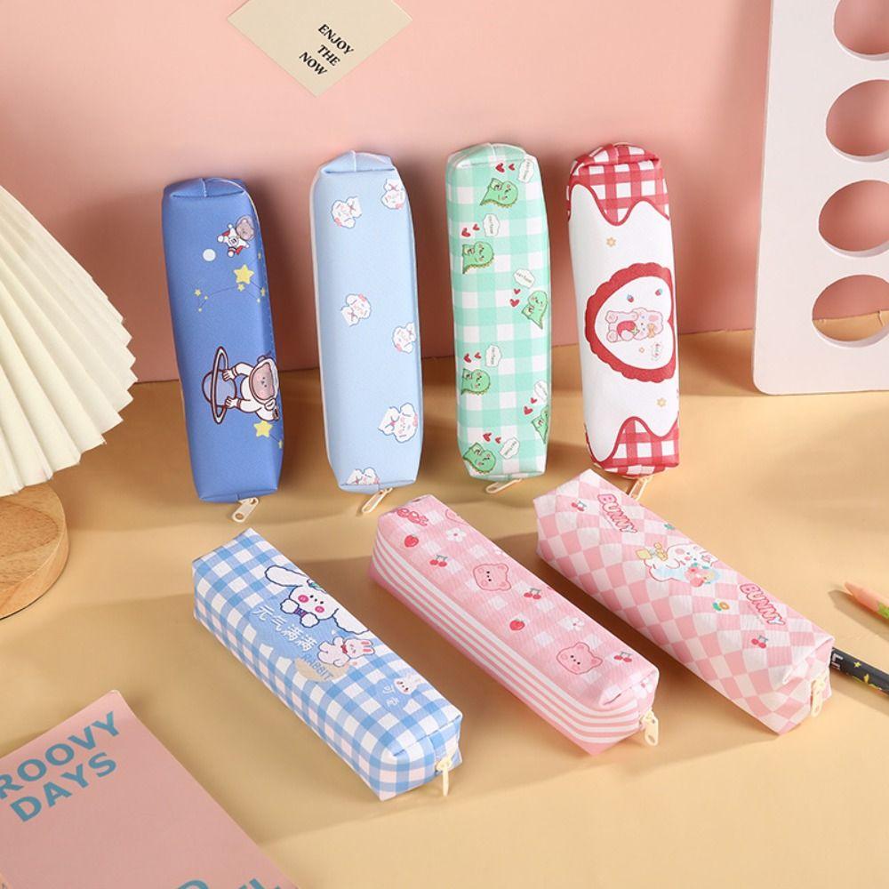 Waterproof Pencil Case PU Leather Stationery Bag Multi Functional Pencil Box  Students