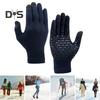 1 Pair Thermal Gloves Knitted Elastic Anti-slip Keep Warm Screen-touching Great Friction Particle Palm Winter Gloves Unisex Riding Gloves
