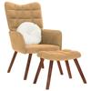VidaXL Recliner Chair with Stool Brown Velvet, Chair, Living Room Chair, Recliner, Lounge Chair, Seat of 4016829