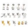 100pcs Stud Earrings Base Blank Post Ear Studs Base Set Pins With Ear Back Earring Plug for DIY Jewelry Making Findings Supplies