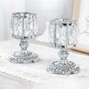 Faux Crystal Candle Holder European Style Candle Cup Shiny Tealight Holder Table Centerpiece for Home Wedding Party Decoration