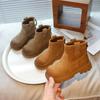 Retro Kids Shoes Boots for Girl Simple Versatile Boys Platform Ankle Boots New Round-toe Non-slip Children Causal Fashion Boots