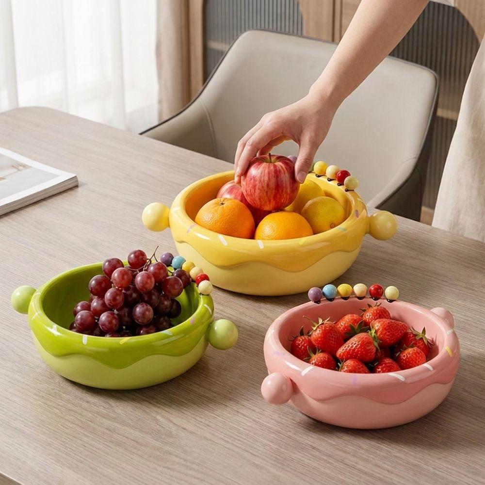 Plastic Fruit Serving Plate Large Capacity Snack Storage Tray Home Living Room