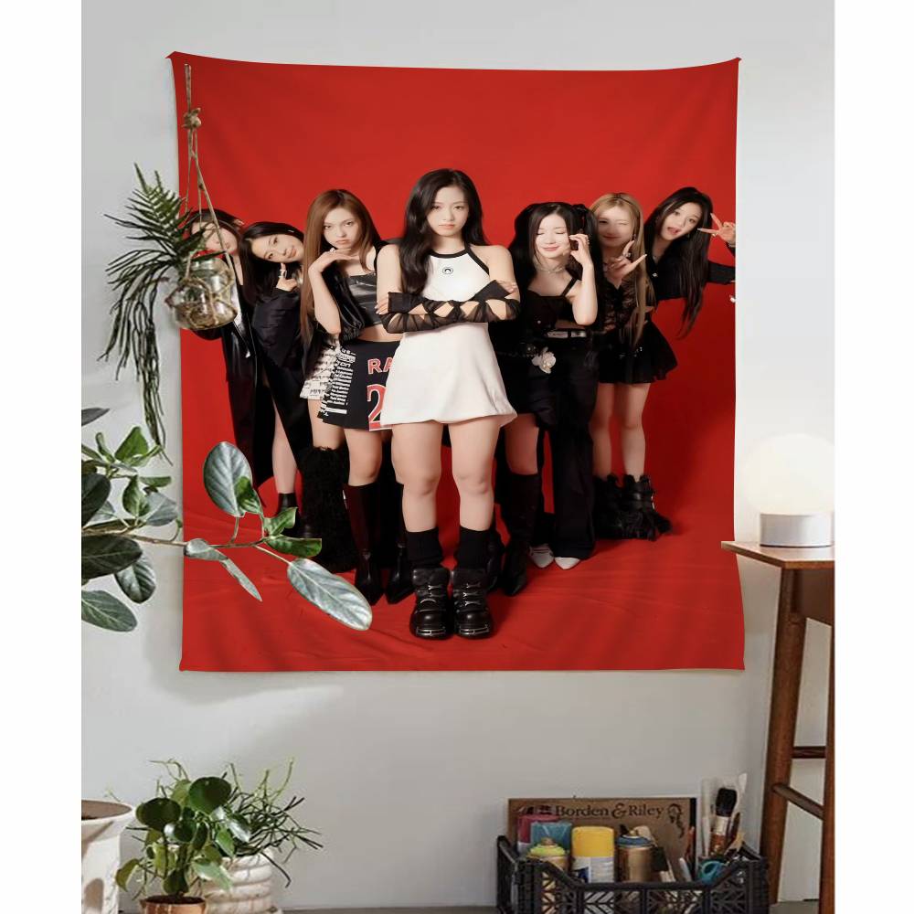 Kpop Babymonster Group Cartoon Tapestry Art Science Fiction Room Home Decor Wall Hanging Sheets