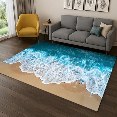 3D Ковер с видом на море, волны океана, пляжный ковер для спальни, гостиной, дивана, придверный коврик, домашний кухонный декор, нескользящий напольный коврик для детской игры