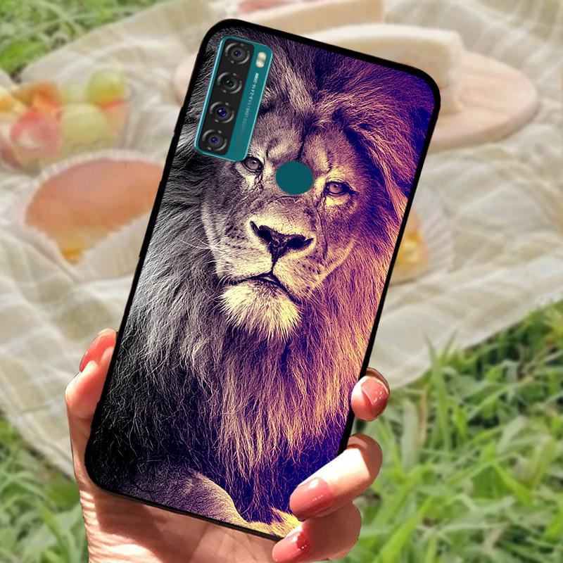 For TCL 20 SE Case Cover For TCL 20 SE Silicone Soft Wolf Lion Marble Black Bumper Funda Coque for TCL 20 SE 20SE Protective