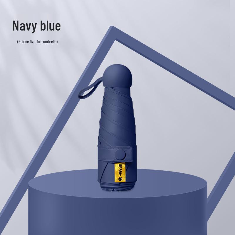 Компактный складной зонт с защитой от УФ-лучей и черной подкладкой