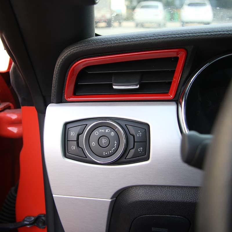 Автомобильная приборная панель, декоративные наклейки на вентиляционное отверстие, подходят для Ford Mustang 2015, аксессуары для интерьера из АБС-пластика