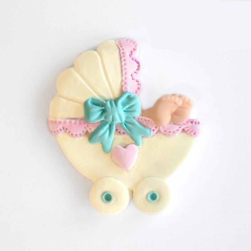 New Lovely Baby Carriage Silicone Mold Fondant Cake Mold Baking Tool Cupcake Candy Clay Cake Decor 1pc