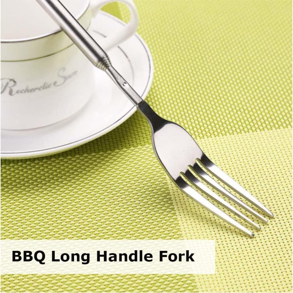 Fruit Dinner BBQ Extendable Fork Stainless Steel Meat Fork Cutlery Forks