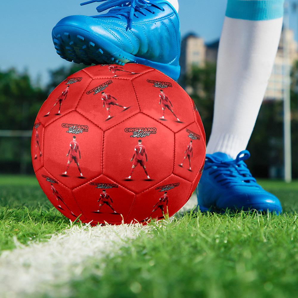 Cristiano Ronaldo Size 5 Soccer Ball Machine-Stitched Indoor/Outdoor Training and Matches Surprise Collection Gift Perfect Birthday Christmas Gift Ide