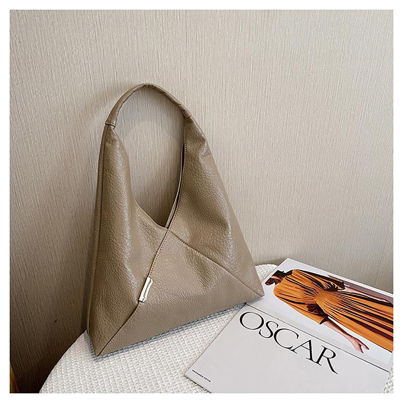 Мягкая кожаная ретро-сумка большой емкости на плечо, французская мода, простая сумка через плечо, женская повседневная сумка из вощеной кожи для поездок на работу