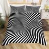 Пододеяльник с радужными полосками King Queen Visual Abstraction Комплект постельного белья Оптическая иллюзия Покрывало для одеяла Геометрическое одеяло Покрывало