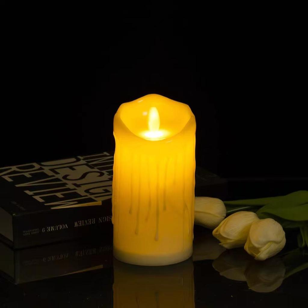 Светодиодный светильник-свеча с качающимся лицом и волнообразным ртом для свадьбы, дня рождения, Рождества, концертов