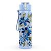 1PC Blue Floral Watercolor Vintage Pattern 750ml Color Plastic Sports Water Bottle Leakproof Flip Straw Lid Suitable for Sports Office Home Use