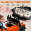 Kids' Electric Car, 12V Battery-Powered, Remote Control, Music Function, Horn, LED Lights, Orange