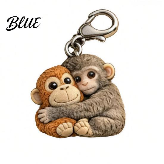 Durable Keychain Little Monkey Pocket Hug Token Cute Holding Plush Toy with Card Inspirational Keepsake for Friends Family Emotional Support