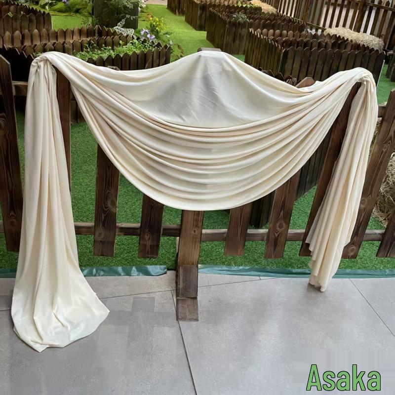 Beige Milk Tea, Champagne, and Avocado Green Wedding Backdrop Decoration - Retro French Style Photography Cloth