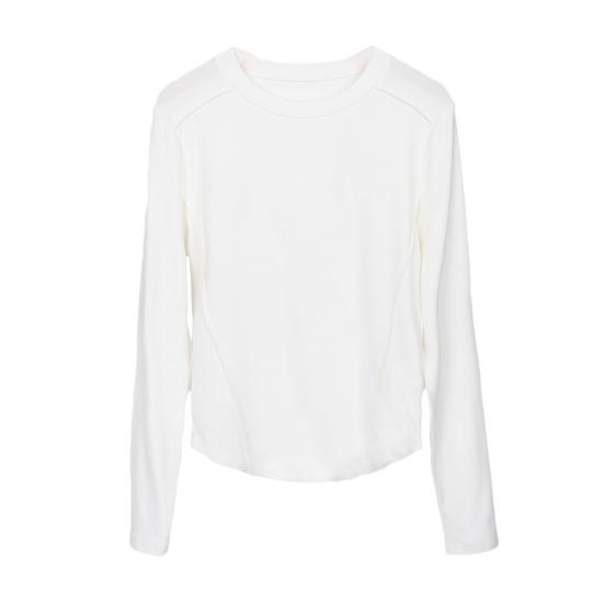 Женские базовые топы с круглым вырезом и длинным рукавом, облегающие, однотонные, мягкие эластичные пуловеры для повседневной носки