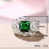 French Color Treasure High-End Emerald Ring, Niche Design Light Luxury Versatile Zircon Women'S Ring