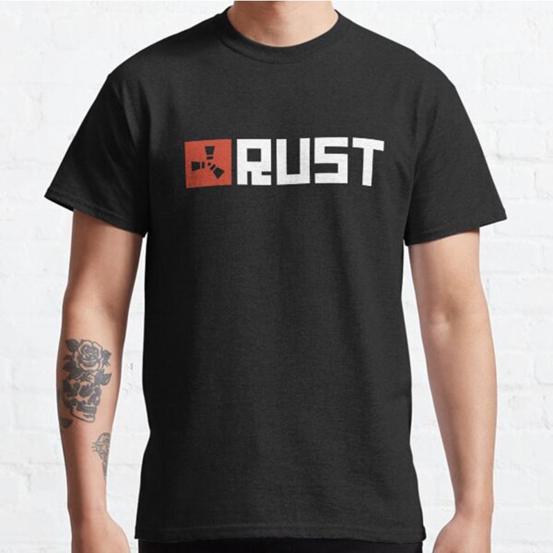 Футболка с принтом Rust Game размера плюс S-3XL, мужские топы, модная одежда, футболки