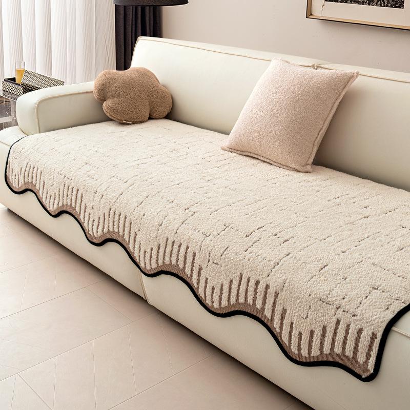 Special-Shaped Sofa Cushion Plush Thickened Non-Slip Autumn And Winter New High-End Irregular Straight Seat Cushion Cover Cloth