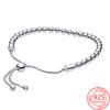 Genuine 925 Sterling Silver Moments Four Style Snake -Shaped Chain Sliding Bracelet Leather Bracelet Wedding Party Girl Jewelry