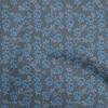 Georgette Viscose Dark Dusty Blue Fabric Leaves & Clover Craft Projects Decor Fabric Printed By The Yard 42 Inch