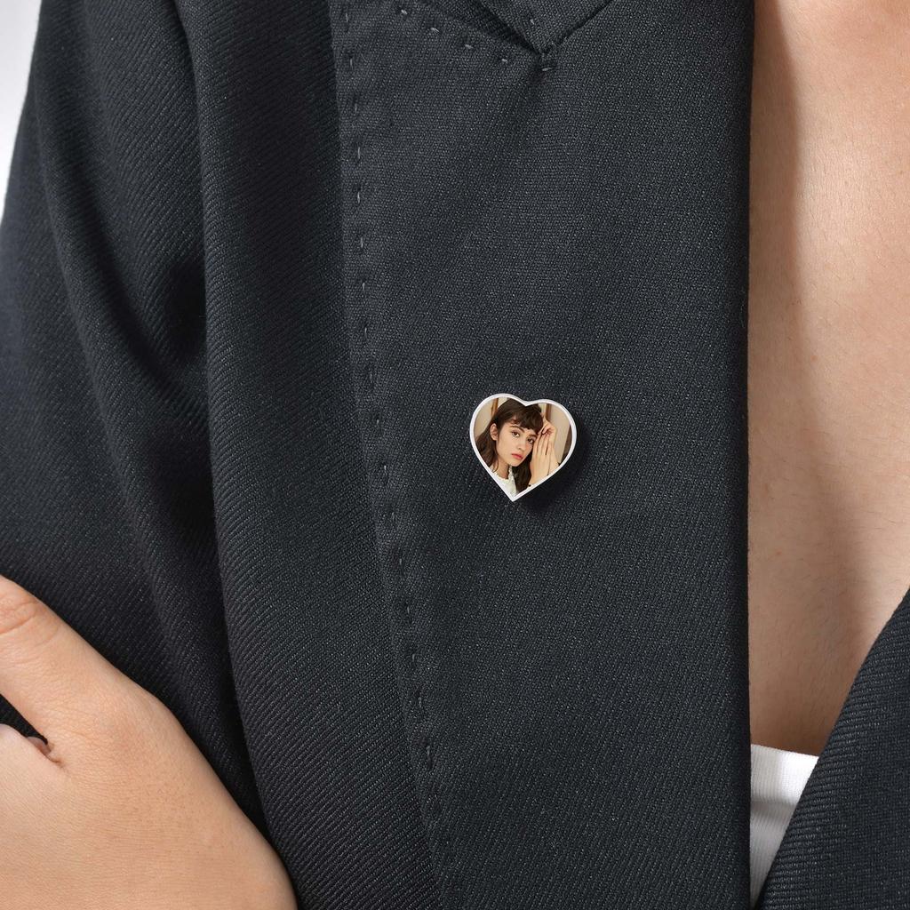 Custom Photo Pin Brooches Personalized Pictures Stainless Steel Clothing Brooch for DIY Personal Pet Holiday Gift Backpack