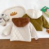 Детское пальто с капюшоном Зимняя мода Детская утолщенная куртка с подкладкой для мальчика Девочки