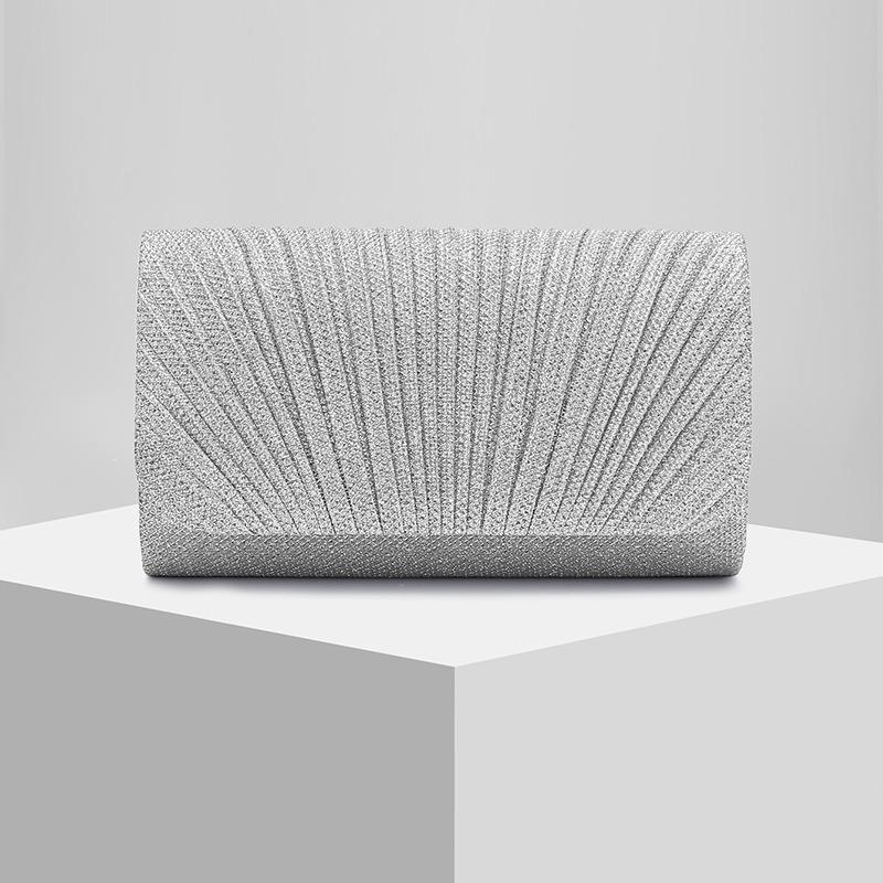 Новая женская плиссированная блестящая вечерняя сумка-клатч, вечерняя сумка, свадебная сумка, легкая роскошь