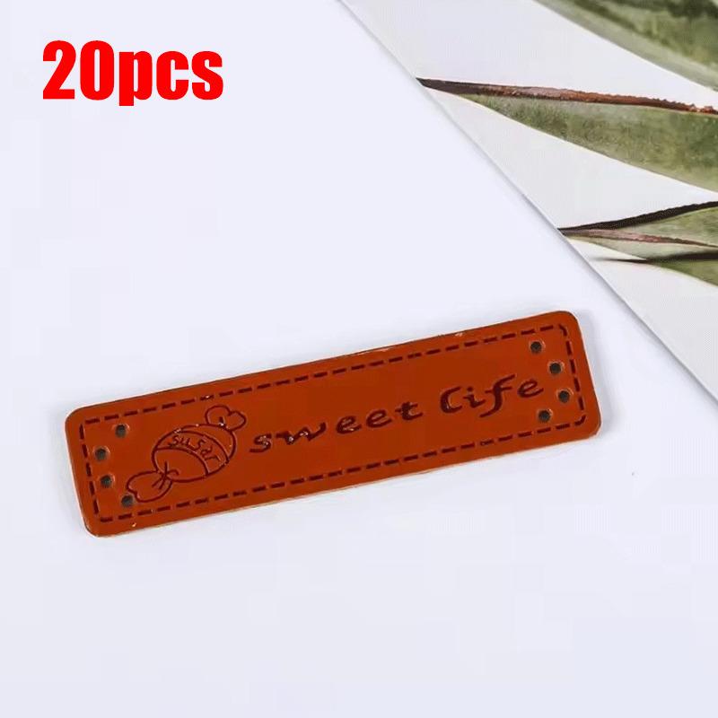 20/40 шт. кожаные бирки для одежды DIY аксессуары для подарка ручная работа кожаная этикетка для одежды ручной работы этикетки с логотипом дерева