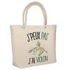 Sac De Plage - PLANETEE - Violon Femme 'J'peux Pas' - Coton - Beige - Grande Contenance