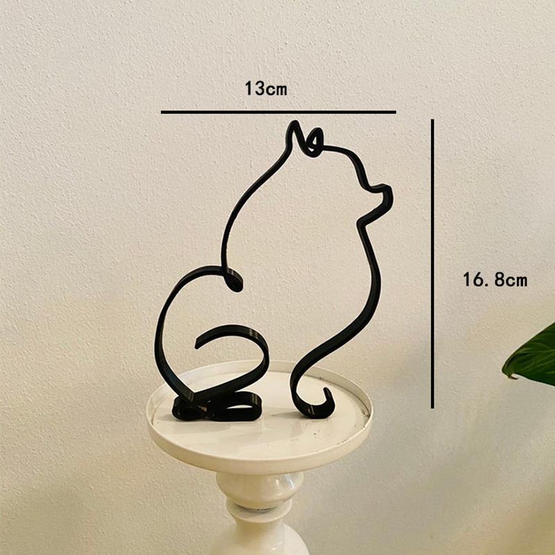 Металлическая статуя собаки для домашнего офиса, современное абстрактное искусство, скульптура, украшения, украшения