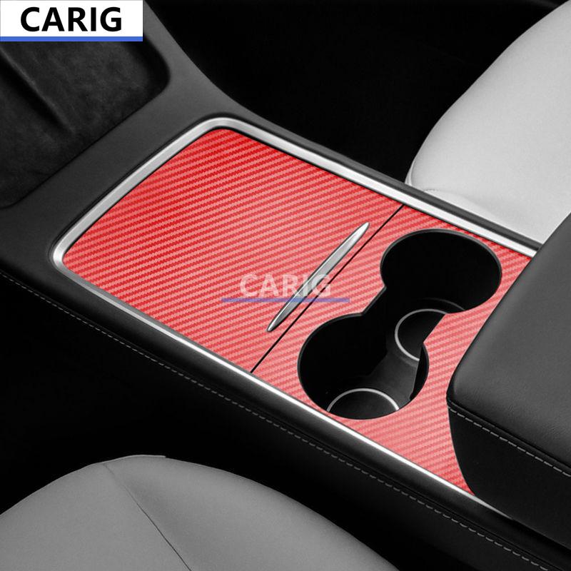 For TESLA MODEL 3/Y 21-22 Center Console Storage Box Panel Sticker Protective Film Modified Interior Accessories