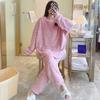 Oversized Plush Pajamas Set Women's Coral Fleece Autumn Winter Warm Home Clothes Sweet Long Sleeves Loose Thickened Outwear