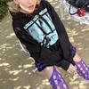 High street punk printed graphs retro street zipper oversized hoodie men's y2k rock personality loose sports hoodie couple tops