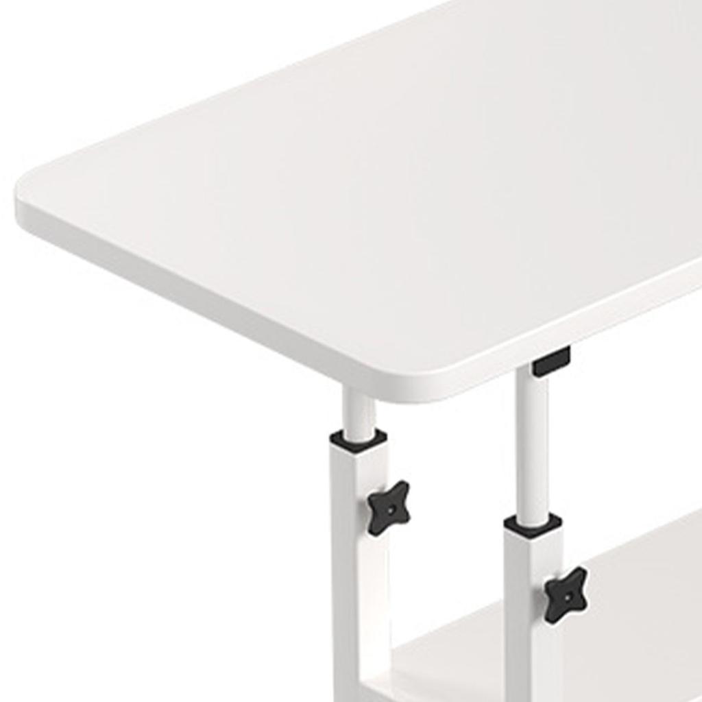 Bedside Table with Wheels 3 Tier Shelves Variable Height Ergonomic Mobile Bedside Laptop Desk for